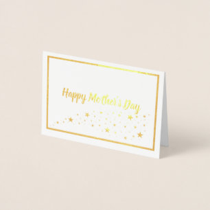 Happy Mother's Day With Stars Trail Gold Foil Card