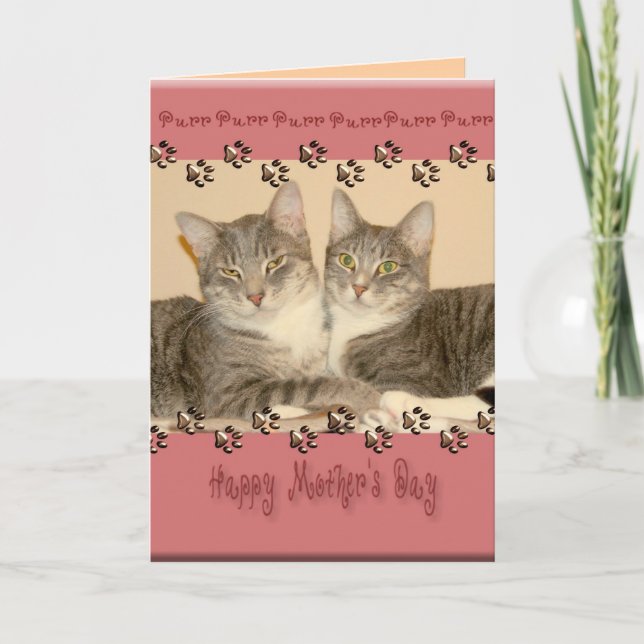 Happy Mother's Day with Two Cats Card (Front)