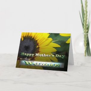 Happy Mother's day Woman sunflower Card