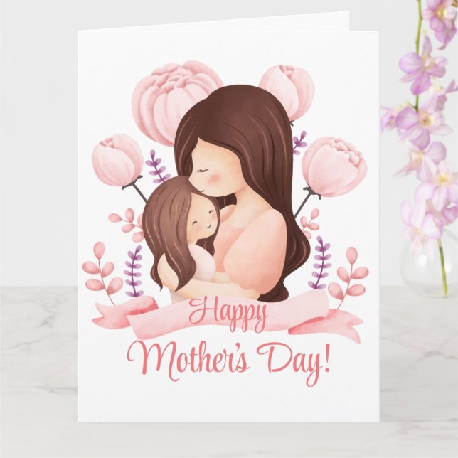 Happy mother's day world's best mum personalised card (Orchid)
