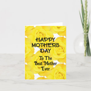 Happy Mother's Day Yellow Floral Custom Greetings Holiday Card