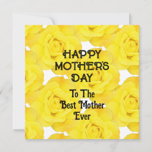 Happy Mother's Day Yellow Floral Custom Message  Holiday Card