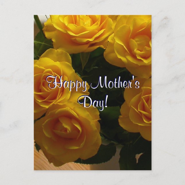Happy Mother's Day Yellow Roses Postcard (Front)