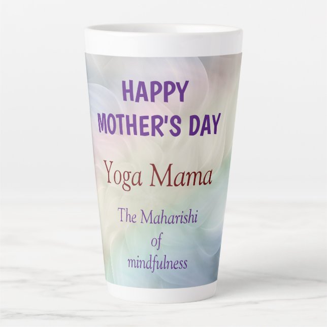 Happy Mother's Day Yoga Mama design Latte Mug (Front)
