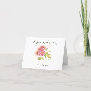 Happy mothers day you're the best wild rose holiday card