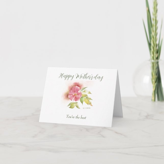 Happy mothers day you're the best wild rose holiday card (Front)