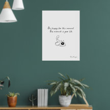 Happy motivational quote wall art