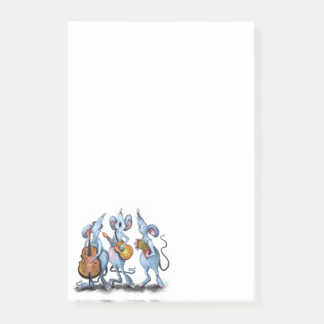 Happy Mouse Music Band Funny Post-it® Notes (Front)