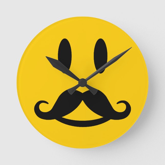 Happy Moustache wall clock (Front)