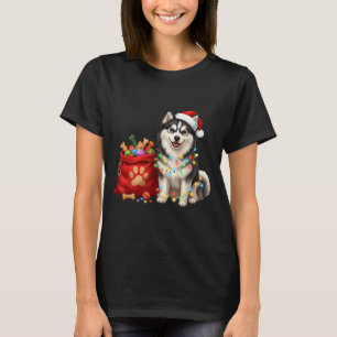 Happy Msky Christmas Lights Dog Mom Msky  T-Shirt