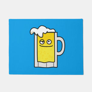 Happy Mug of Beer with Foam top Doormat