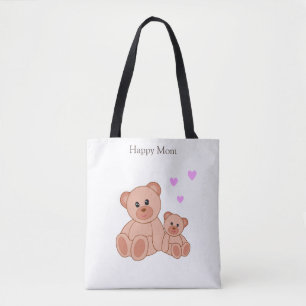 Happy Mum & Cute Bears Tote Bag