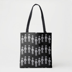 Happy mummies on black tote bag