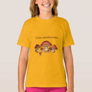 "Happy Mushroom Buddy – Minimalist Cute Design" T-Shirt