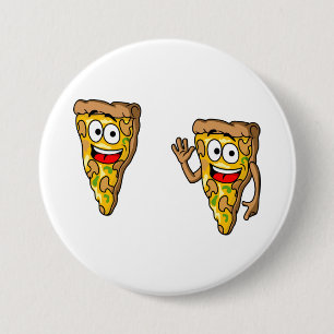 Happy Mushroom Pizza Slices 7.5 Cm Round Badge
