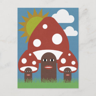 Happy Mushrooms Postcard