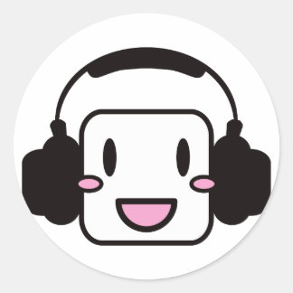 Happy_Music Classic Round Sticker