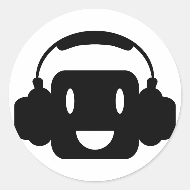 Happy_Music Classic Round Sticker (Front)