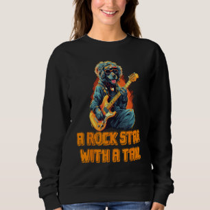 Happy Music Dog for Rockband and Guitar Rocker Lov Sweatshirt
