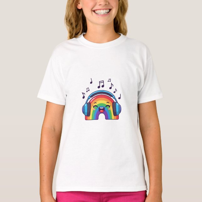 Happy Musical Rainbow Kids T-Shirt (Front)