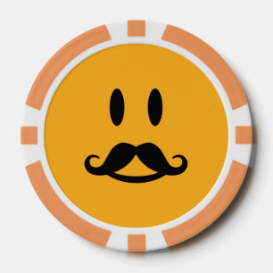 Happy Mustache custom poker chips