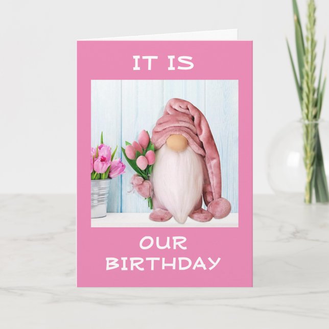 HAPPY "MUTUAL BIRTHDAY" FROM COOL GNOME CARD (Front)