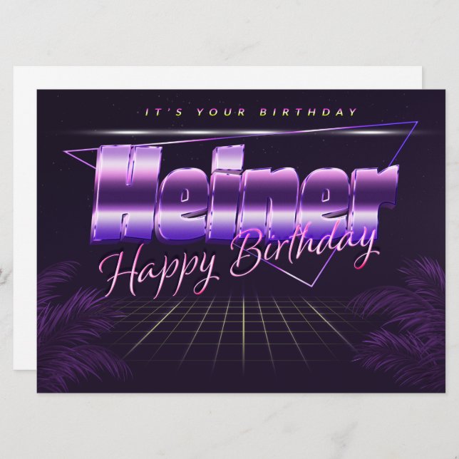 Happy name First name lila retro card Birthday (Front/Back)