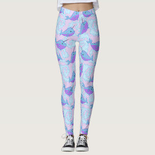 Happy Narwhal Pattern Leggings