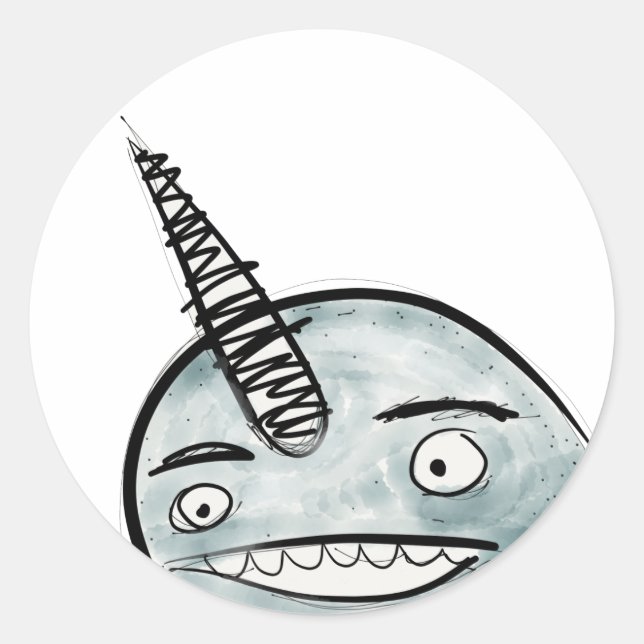 Happy narwhal Stickers (Front)