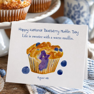 Happy National Blueberry Muffin Day Card