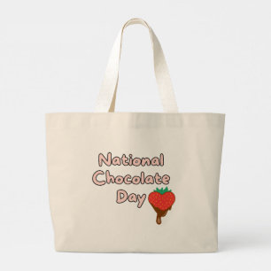 Happy national chocolate day large tote bag