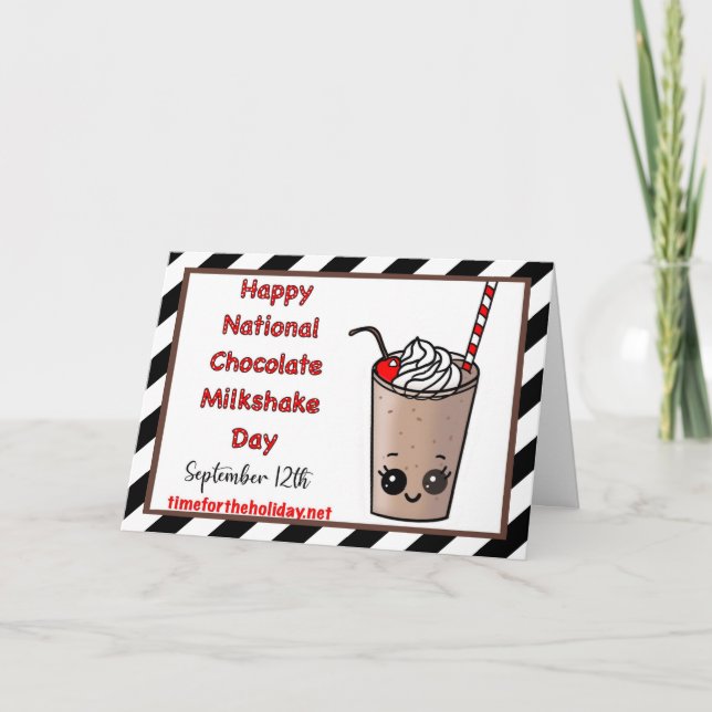 Happy National Chocolate Milkshake Day Sept 12 Card (Front)