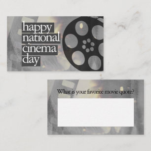 happy national cinema day business card