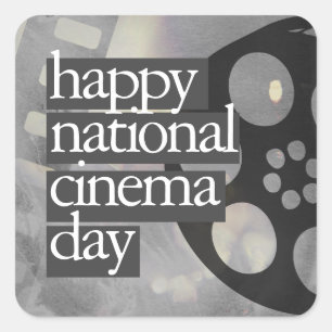 happy national cinema day square sticker