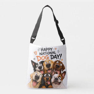 Happy National Dog Day Crossbody Bag   Cartoon Dog
