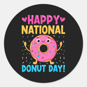 Happy National Doughnuts Day Baking Baker Classic Round Sticker