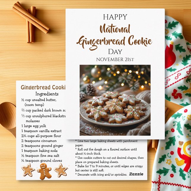 Happy National Gingerbread Cookie Day | Nov 21st Postcard (Creator Uploaded)