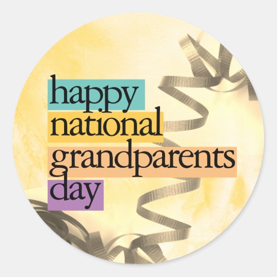 happy national grandparents day classic round sticker Zazzle.co.uk