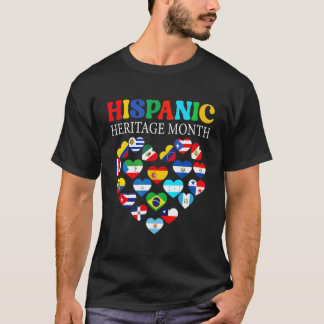Happy National Hispanic Heritage Month All Countri T-Shirt