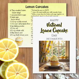 Happy National Lemon Cupcake Day December 15th Postcard