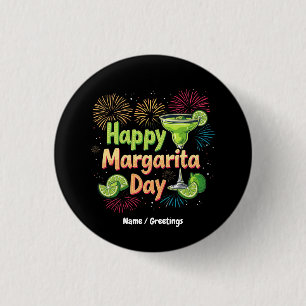 Happy National Margarita Day Celebrations 3 Cm Round Badge