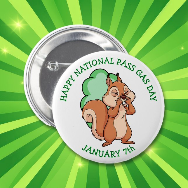 Happy National Pass Gas Day | January 7th 6 Cm Round Badge (Creator Uploaded)