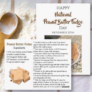 Happy National Peanut Butter Fudge Day   Nov 20th Postcard