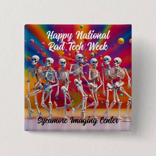 Happy National Rad Tech Week 15 Cm Square Badge (Front)