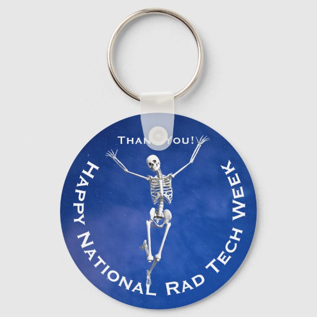 "Happy National Rad Tech Week" with Skeleton Key Ring (Front)