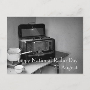 Happy National Radio Day 20 August Holiday Postcard