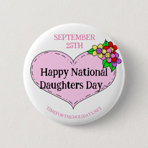 Happy National Sisters Day - September 25th 6 Cm Round Badge