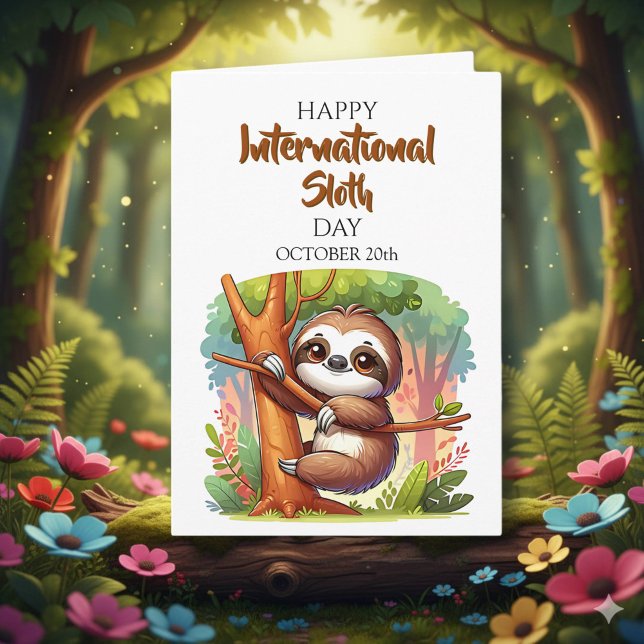 Happy National Sloth Day | October 20th Card (Creator Uploaded)