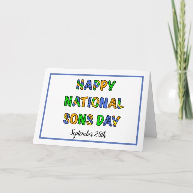 Happy National Sons Day | September 28th Card (Front)