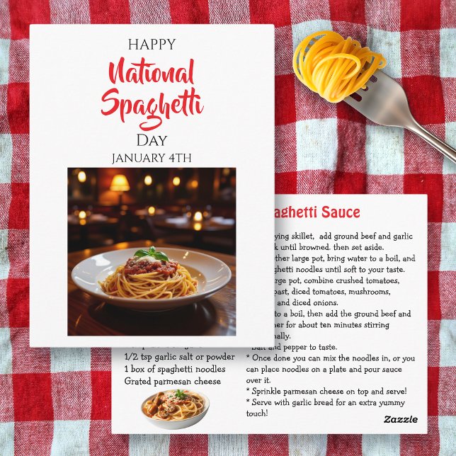 Happy National Spaghetti Day | January 4th Postcard (Creator Uploaded)